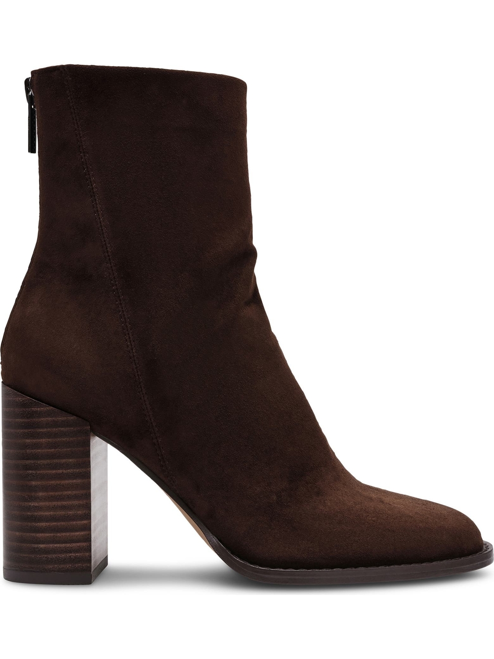 Steve Madden Dark Brown Suede Block Heel Ankle Boots - Picture 3 of 12